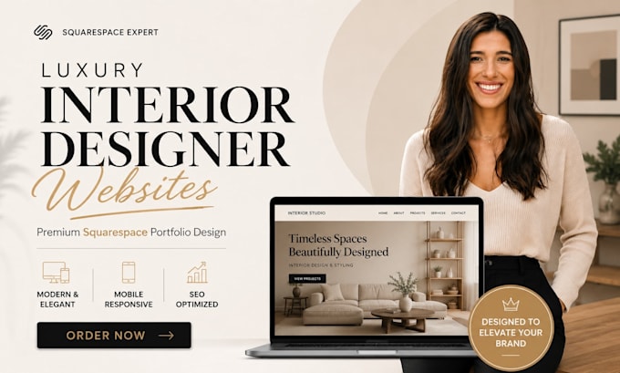 design luxury interior designer website in squarespace portfolio website design