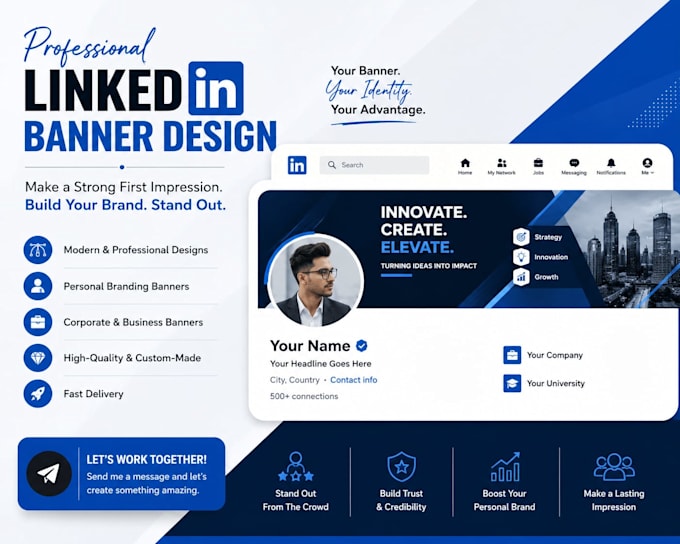 design premium and professional linkedin banner