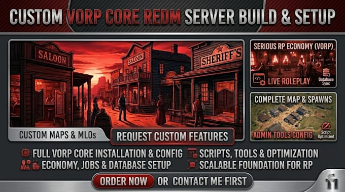 build your redm server using vorp core