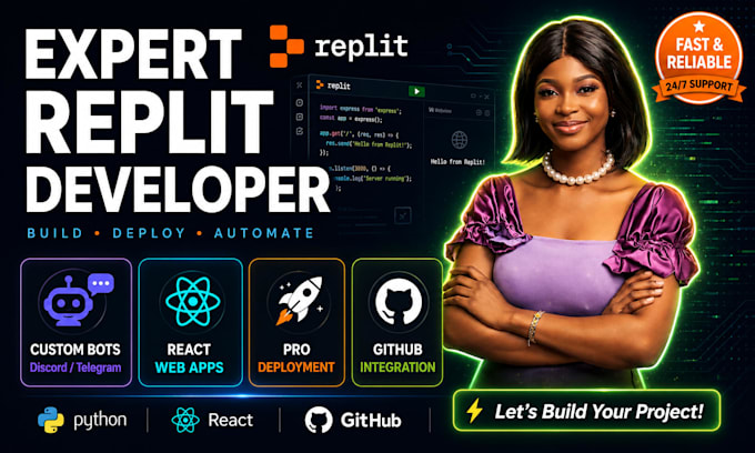 be your expert replit developer for bots react apps and deployment
