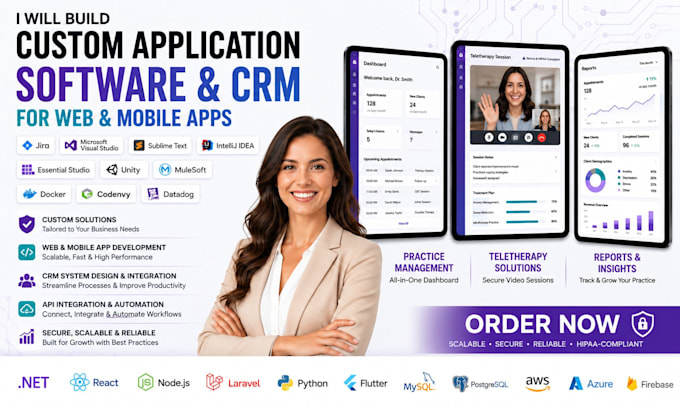 build custom application software and CRM for web and mobile apps