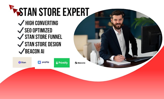 do stan store expert design, SEO, gumroad, beacon ai setup
