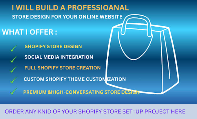 build shopify store, shopify store design, dropshipping store