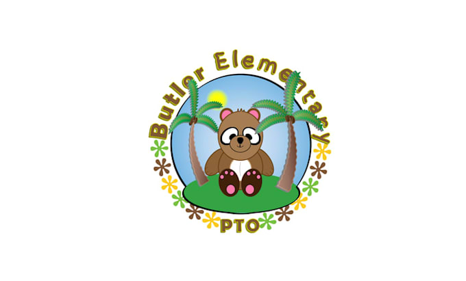 design elementary school pto logo with a coastal community
