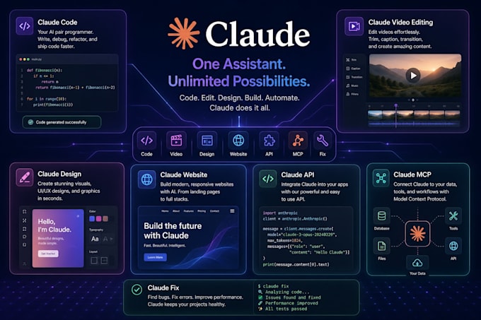 claude code claude video editing claude website claude design claude api mcp