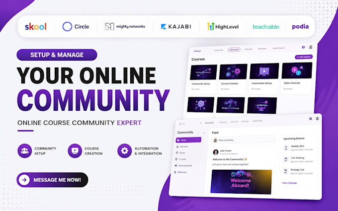 circle so online course setup circle so community manage circle so membership