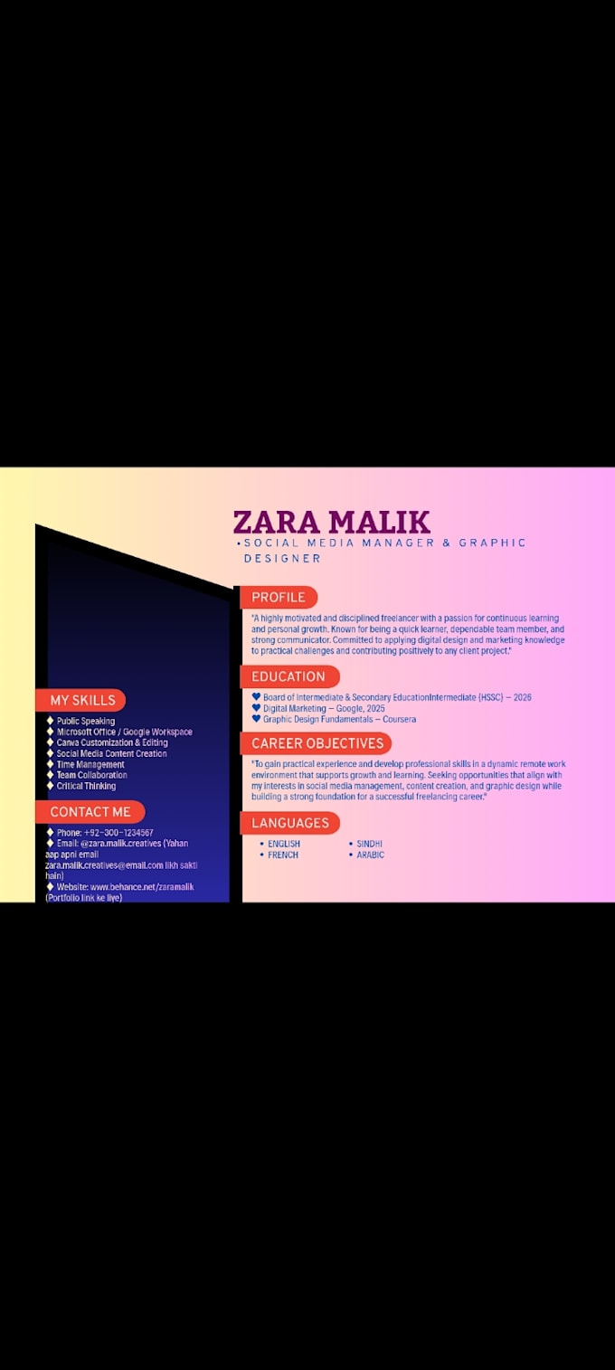 design professional CV and ats resume