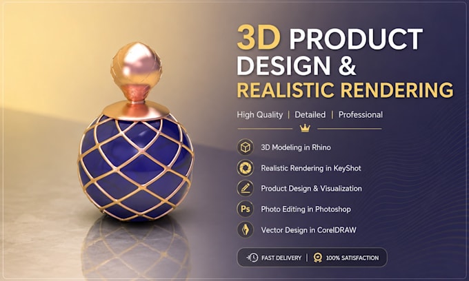 create 3d product designs, cad models and realistic renders