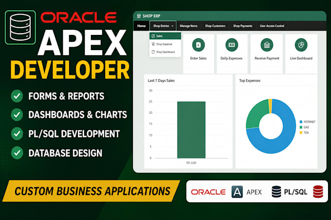 develop oracle apex applications, forms, reports, and pl sql solutions
