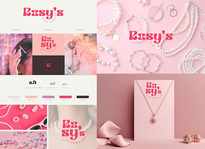design bold playful typography logo with brand kit