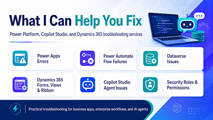 fix your power apps, power automate, copilot studio for you