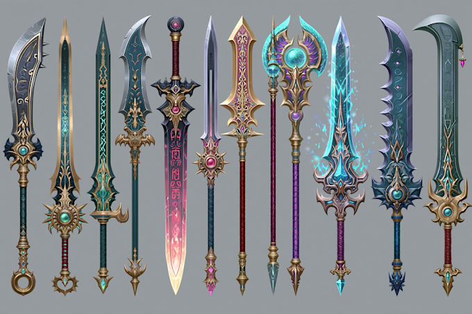 draw your weapon concept art in awesome details
