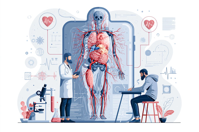 draw anatomy and medical vector illustration
