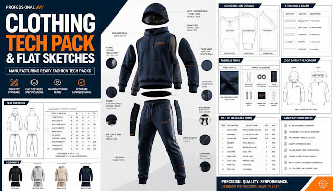 design production ready apparel tech pack