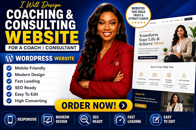 design coaching website consulting website for a coach build wordpress website
