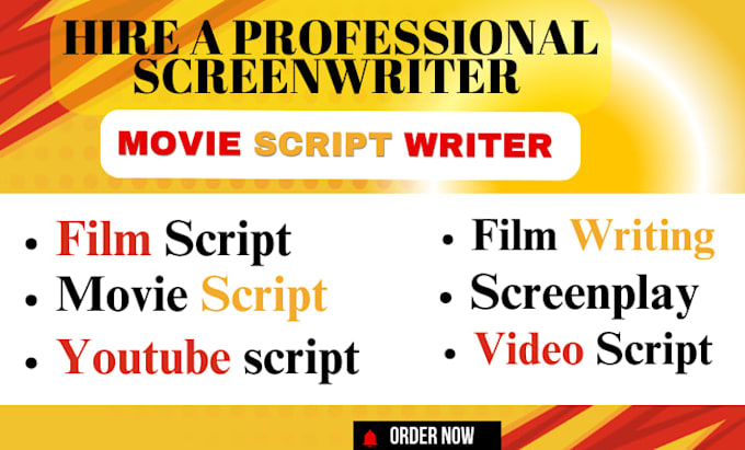 write movie script, edit youtube script, screenplay, scriptwriter, TV script