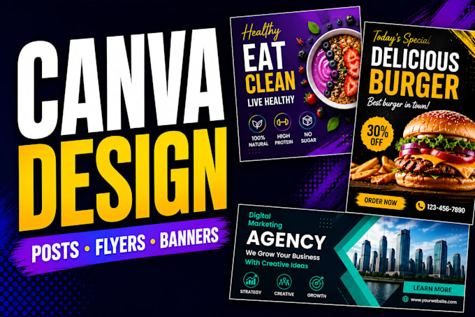design canva posts, flyers, banners and graphics
