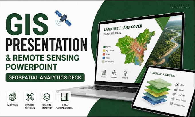 gis project presentation design, remote sensing PPT, geospatial analytics deck