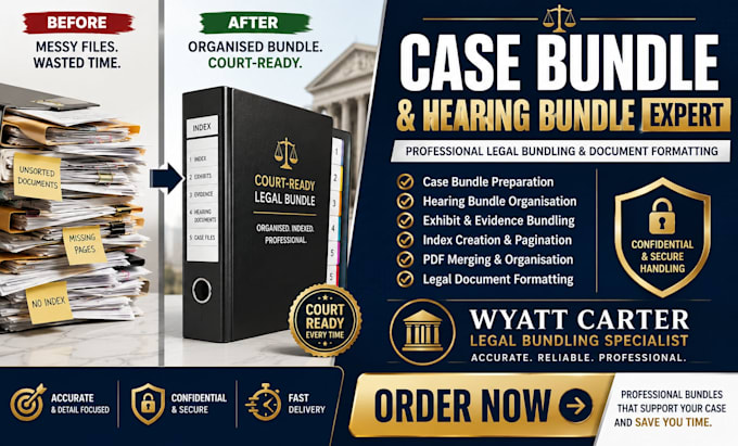 create case bundle, hearing bundle, legal bundling, exhibit bundle, formatting