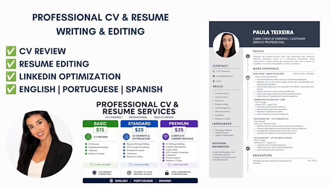 write, edit and improve your professional CV or resume