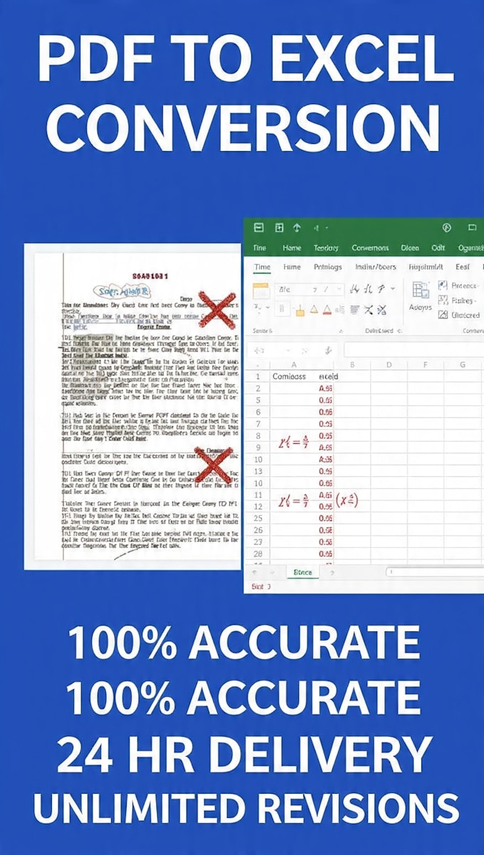 convert scanned PDF to excel data entry in 24 hours