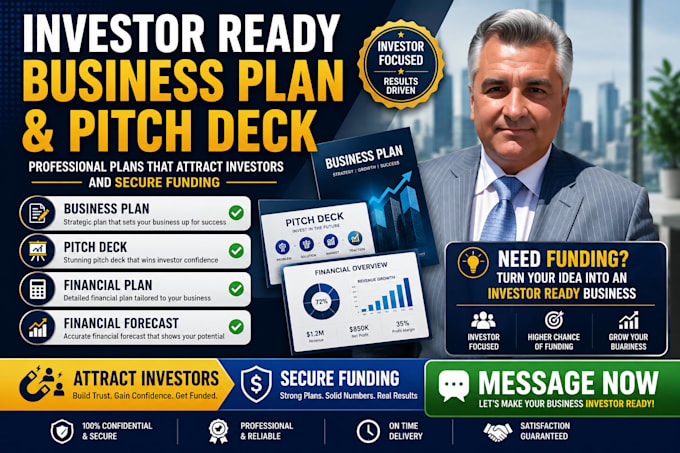 business plan writer startup pitch deck financial plan