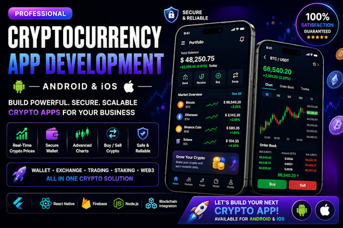 develop a professional cryptocurrency app for android and ios