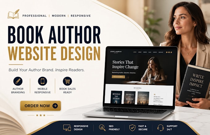 build professional book or ebook author website