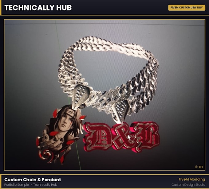 create custom, fully iced and optimized fivem chains, clothing and addons