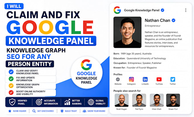 claim and fix google knowledge panel knowledge graph seo for any person entity