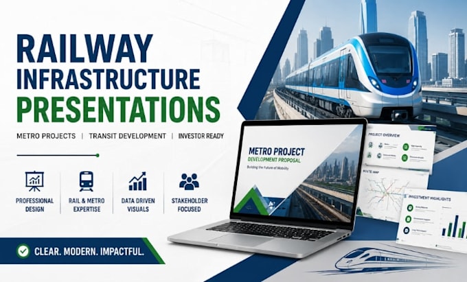 railway infrastructure presentation design metro project deck transit PPT design