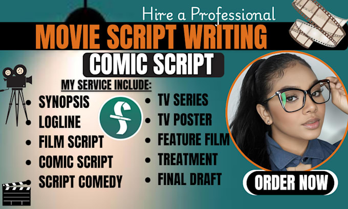 write script writing, movie script, screenwriting or comic book script in fdx