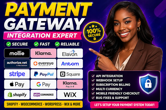 integrate mollie klarna authorize net elavon payment gateway for any website