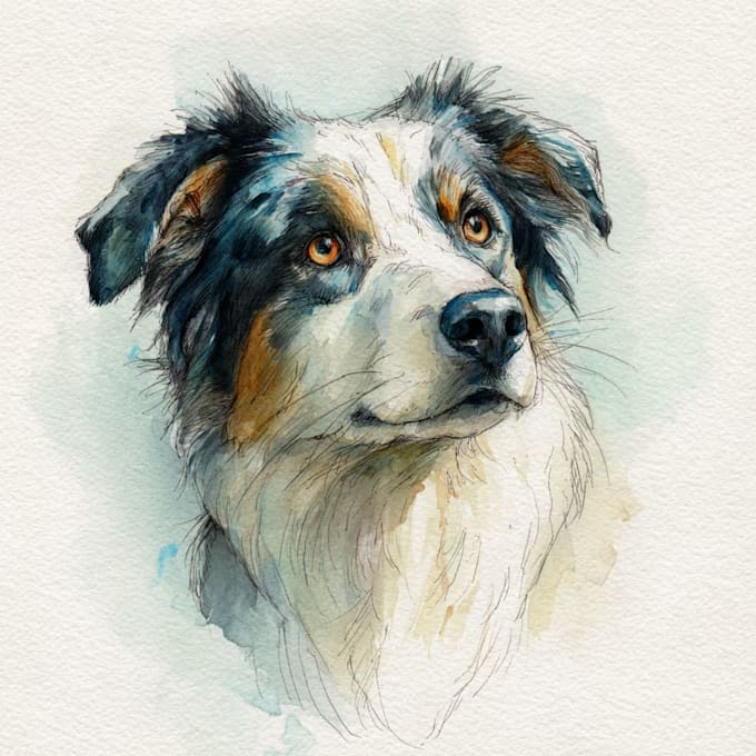 do watercolor pet portrait