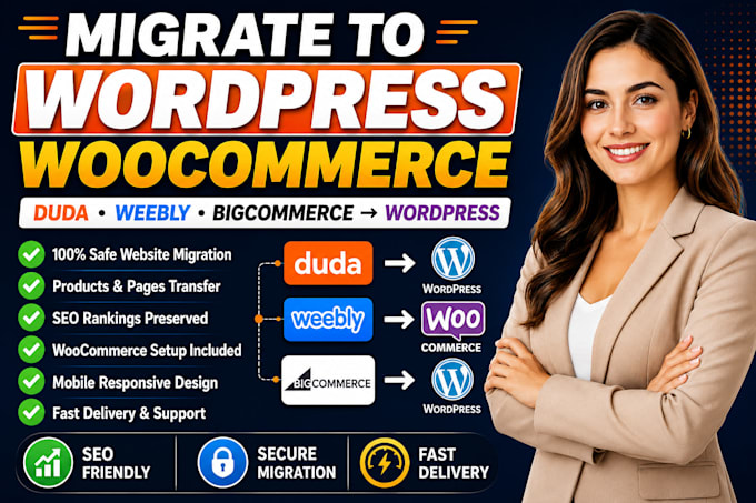 migrate duda weebly bigcommerce website to wordpress woocommerce