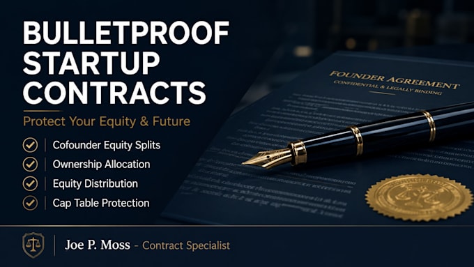 draft a bespoke startup founder equity plan and vesting agreement