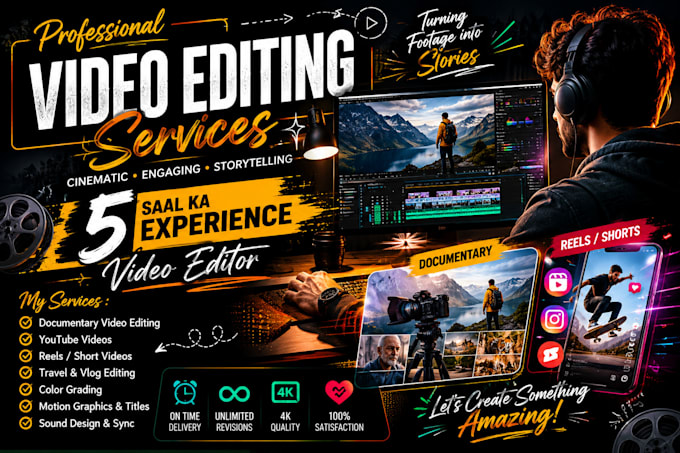 do youtube documentary video editing, faceless video editing