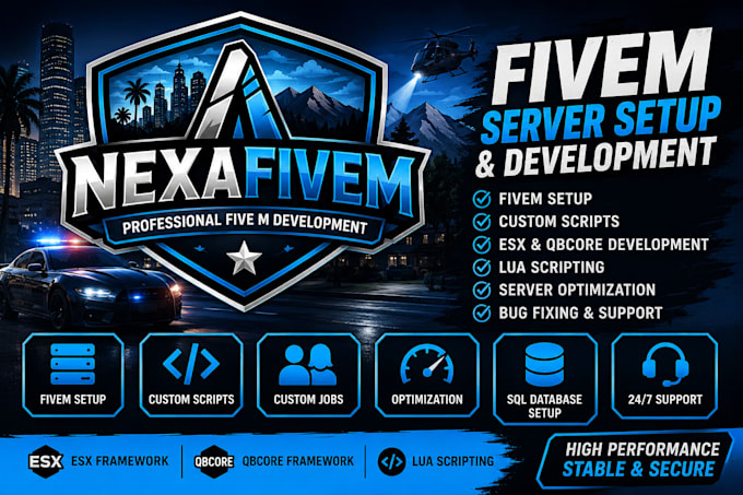 setup develop and optimize your fivem esx or qbcore server