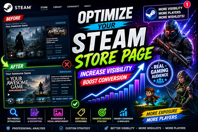 optimize steam store page to increase game visibility
