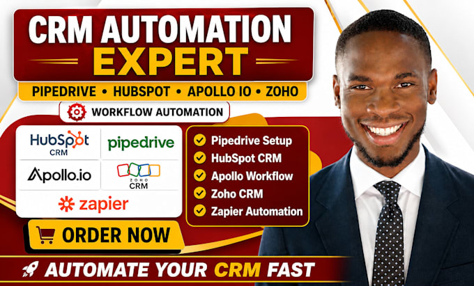 setup CRM automation, pipedrive, hubspot, apollo, io, zoho, zapier, workflow