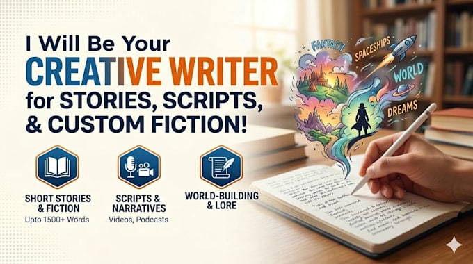 be your creative writer for short stories and scripts