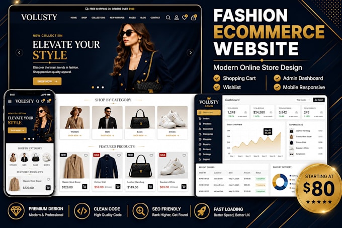 develop a premium fashion ecommerce website using laravel