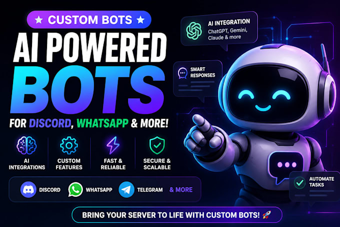 develop a custom discord bot with ai or database integration