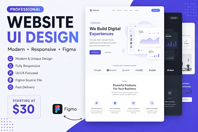 design a modern and responsive website UI in figma