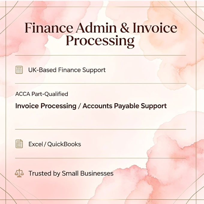 do invoice processing, accounts payable and excel data entry