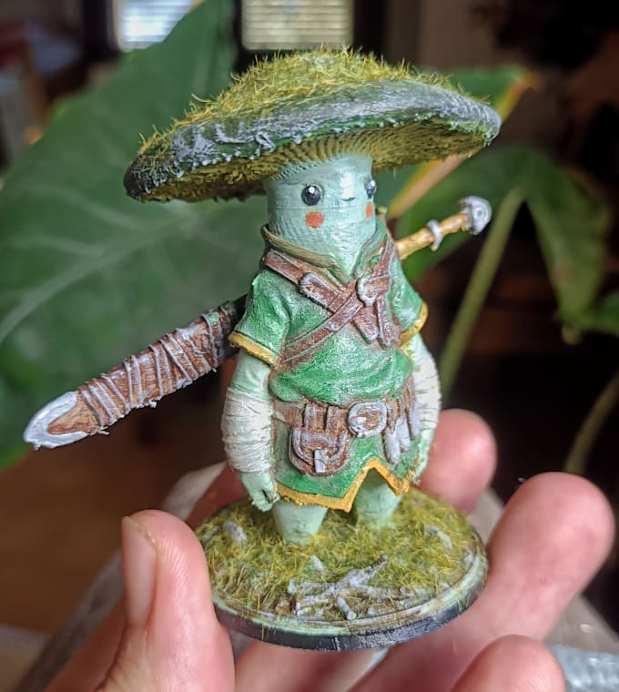 create a hand painted 3d figurine sculpture of a character