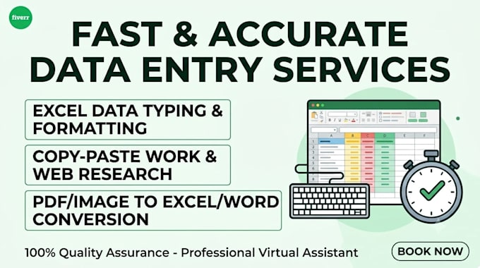 be your expert data entry operator for fast typing work
