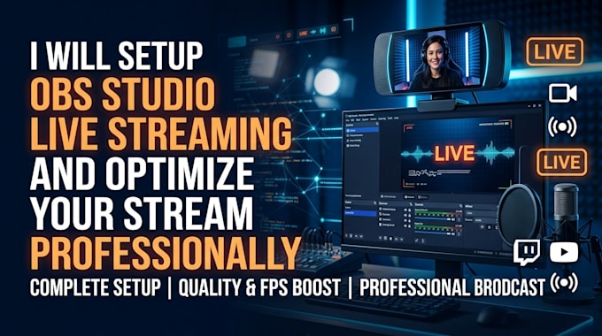 setup obs studio live streaming, fix issue and optimize your stream professional
