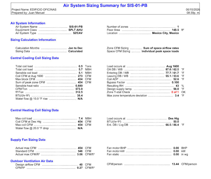 perform hvac load calculations and duct design