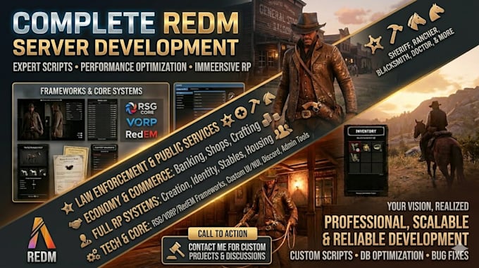 develop redm scripts and setup a full redm roleplay server